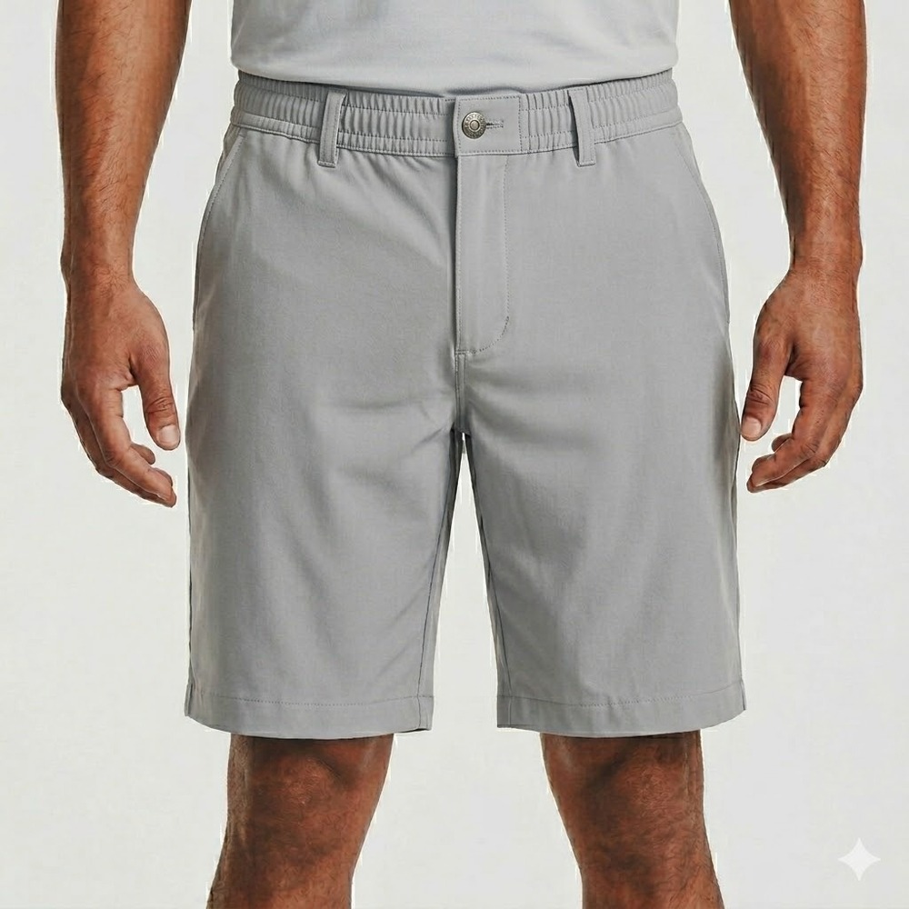 Under Armour HeatGear Golf Shorts Loose Fit Gray Flat Front Mens‎ Size 34